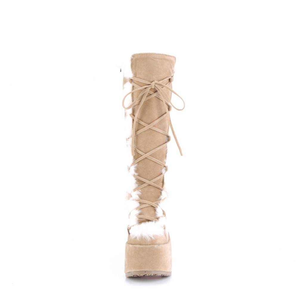 DemoniaCult - CAMEL-311 Plattformstiefel - Braun